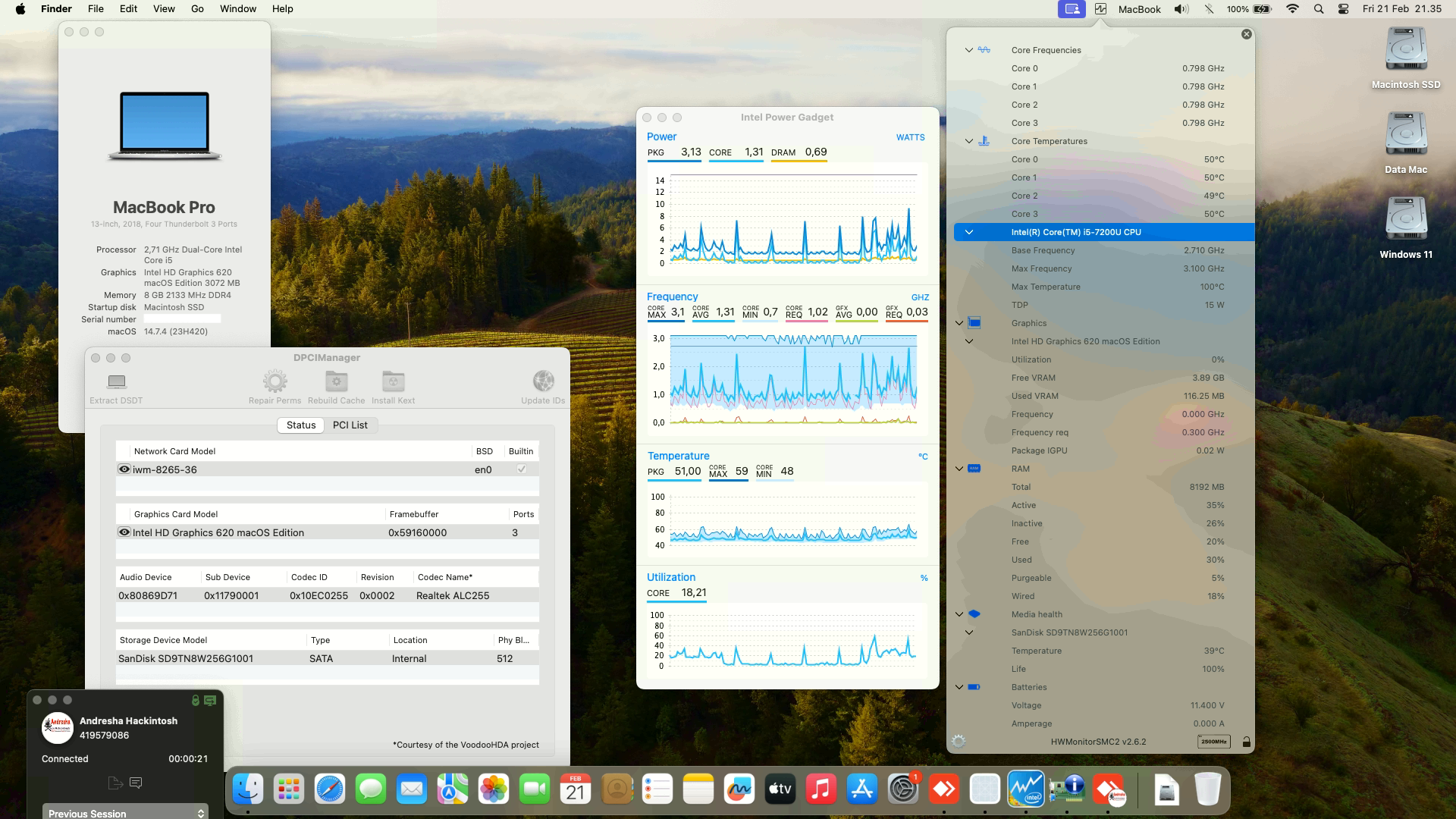 Success Hackintosh macOS Sonoma 14.7.4 Build 23H420 in Toshiba Portege X30-E